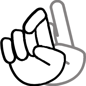 Icon of a finger doing the question motion in ASL